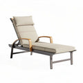 Lounge chair with adjustable backrest aluminum frame and beige fabric cushion