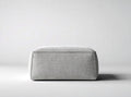 Fabric ottoman for living room in light gray 80 x 60 x 30cm