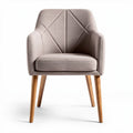 Upholstered accent chair with wooden legs in pink fabric 60 x 60 x 80cm